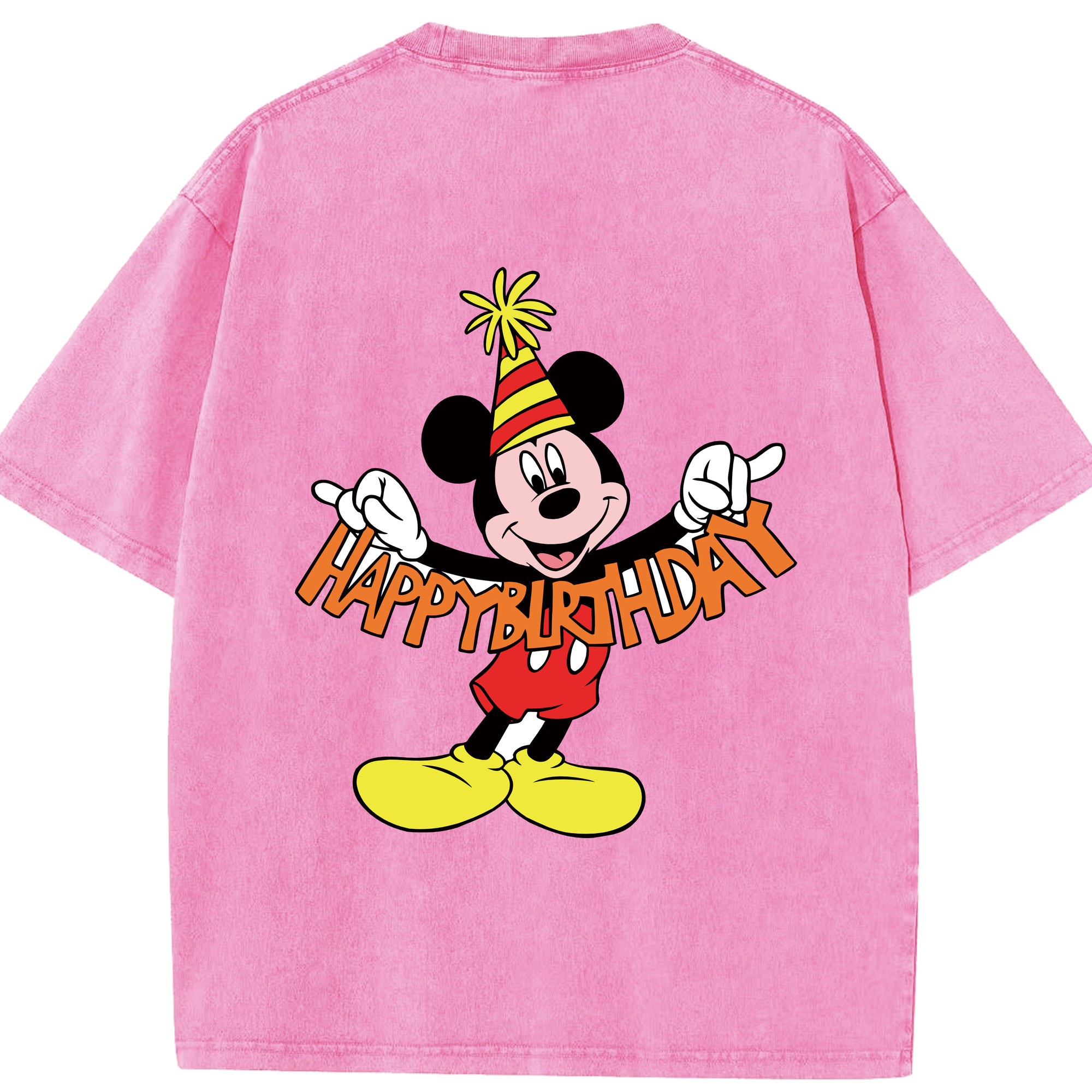 （画像用） ミッキーマウス Mickey Mouse 綿100% ヴィンテージ風 半袖Tシャツ（背面プリント）